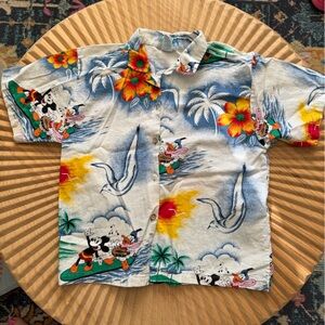 Vintage Disney Hawaiian Aloha shirt Sunday Comics Kids Large